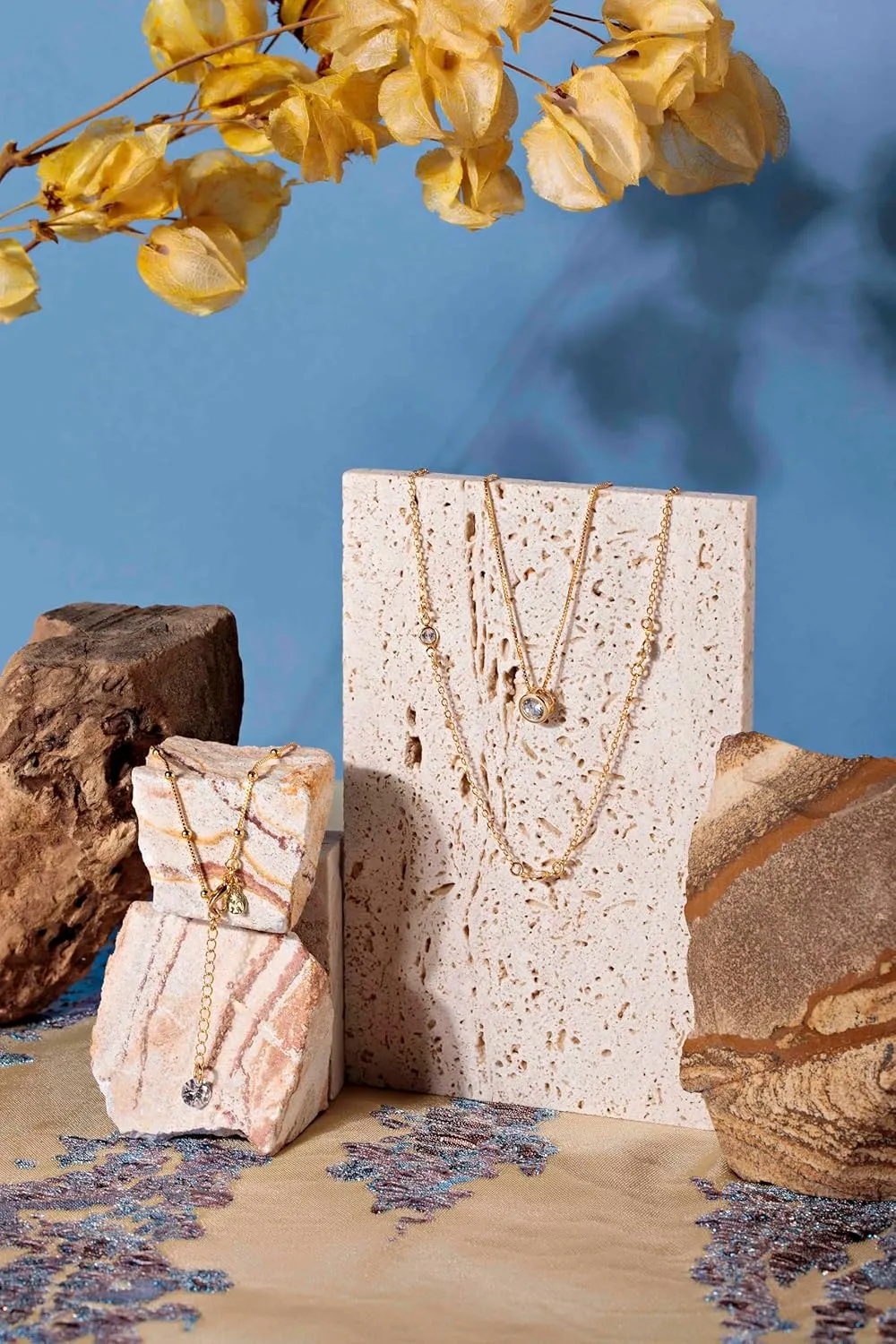 | Dainty Gold Pendant Necklace for Women | 18K Gold Plated Chain Jewelry | Cubic Zirconia Charm | Hypoallergenic Lightweight Accessory | Adjustable Elegant Gift | Multiple Variations
