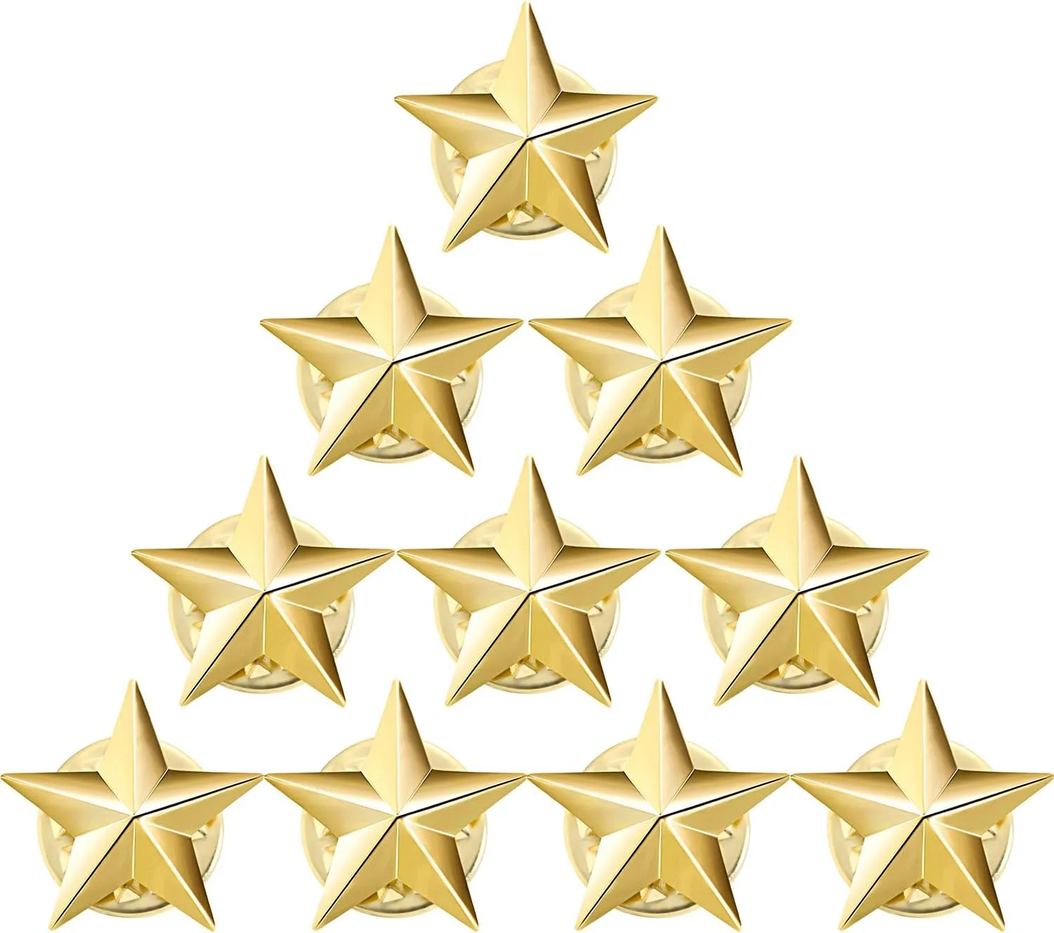 10 Pcs Star Badge Lapel Pin for 4th of July Memorial Day Veterans Independence Day Celebration Labor Party Costume Decoration