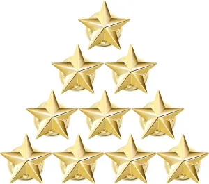 10 Pcs Star Badge Lapel Pin for 4th of July Memorial Day Veterans Independence Day Celebration Labor Party Costume Decoration