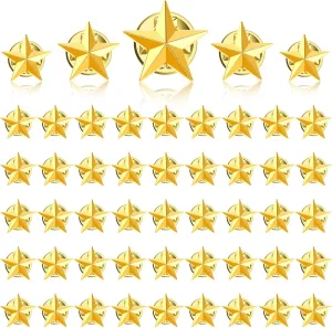 100/40 Pcs Star Badge Lapel Pin Star Badge Pins 4th of July Memorial Day Pins Veterans Day Star Pins Independence Day Costume Decorations(16MM, 30 MM)