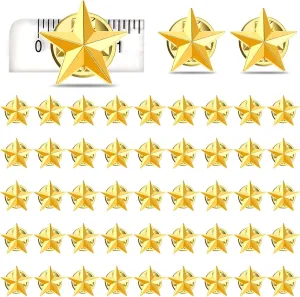 100/40 Pcs Star Badge Lapel Pin Star Badge Pins 4th of July Memorial Day Pins Veterans Day Star Pins Independence Day Costume Decorations(16MM, 30 MM)