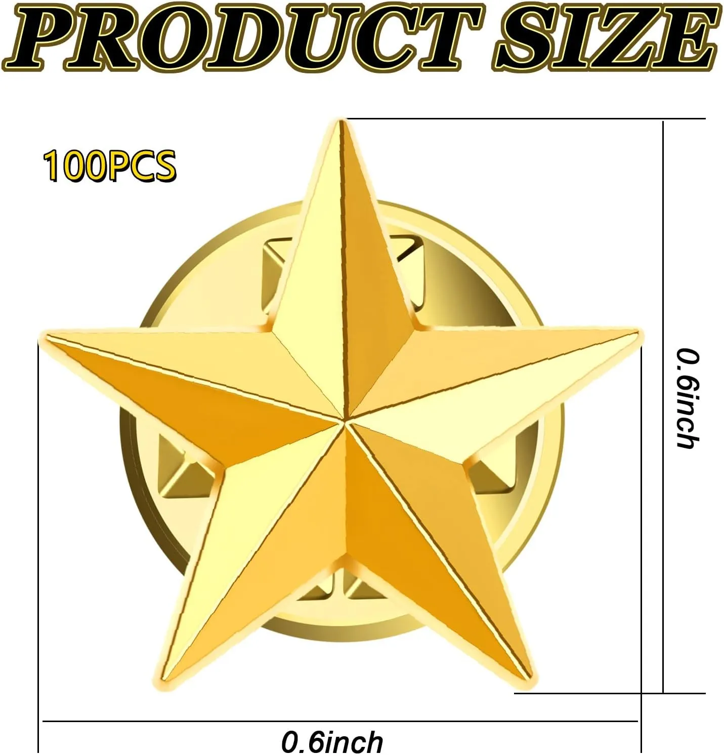 100/40 Pcs Star Badge Lapel Pin Star Badge Pins 4th of July Memorial Day Pins Veterans Day Star Pins Independence Day Costume Decorations(16MM, 30 MM)