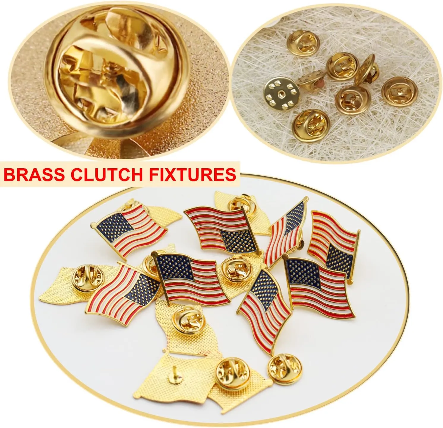 10/20/50/100 Pack- American Flag Lapel Pins Bulk -1 Metal Patriotic US Lapel Pins Badge Souvenir For Hat Bag Travel Gifts Shipping in the USA