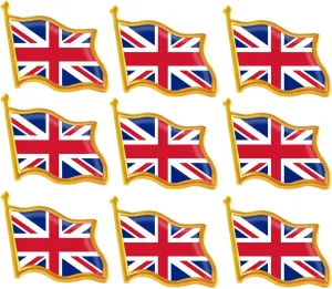 10/20/50/100 Pack Metal Britsh Flag Lapel Pin Waving Union Jack Pins Bulk United Kingdom UK Patriotic Pin Badge Souvenir For Hat Bag Travel Gifts