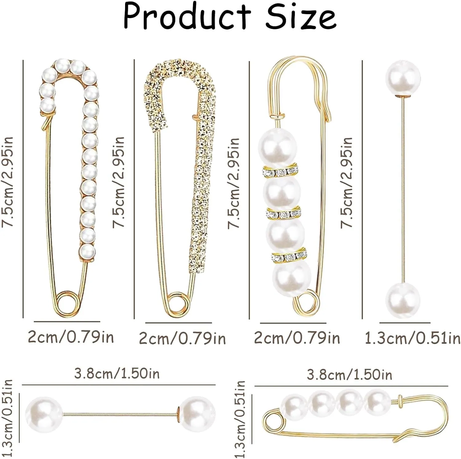 12 PCS Sweater Shawl Clips Retro Sweater Shawl Clips Faux Crystal Pearl Brooch Pins for Women Girls Costume Accessory