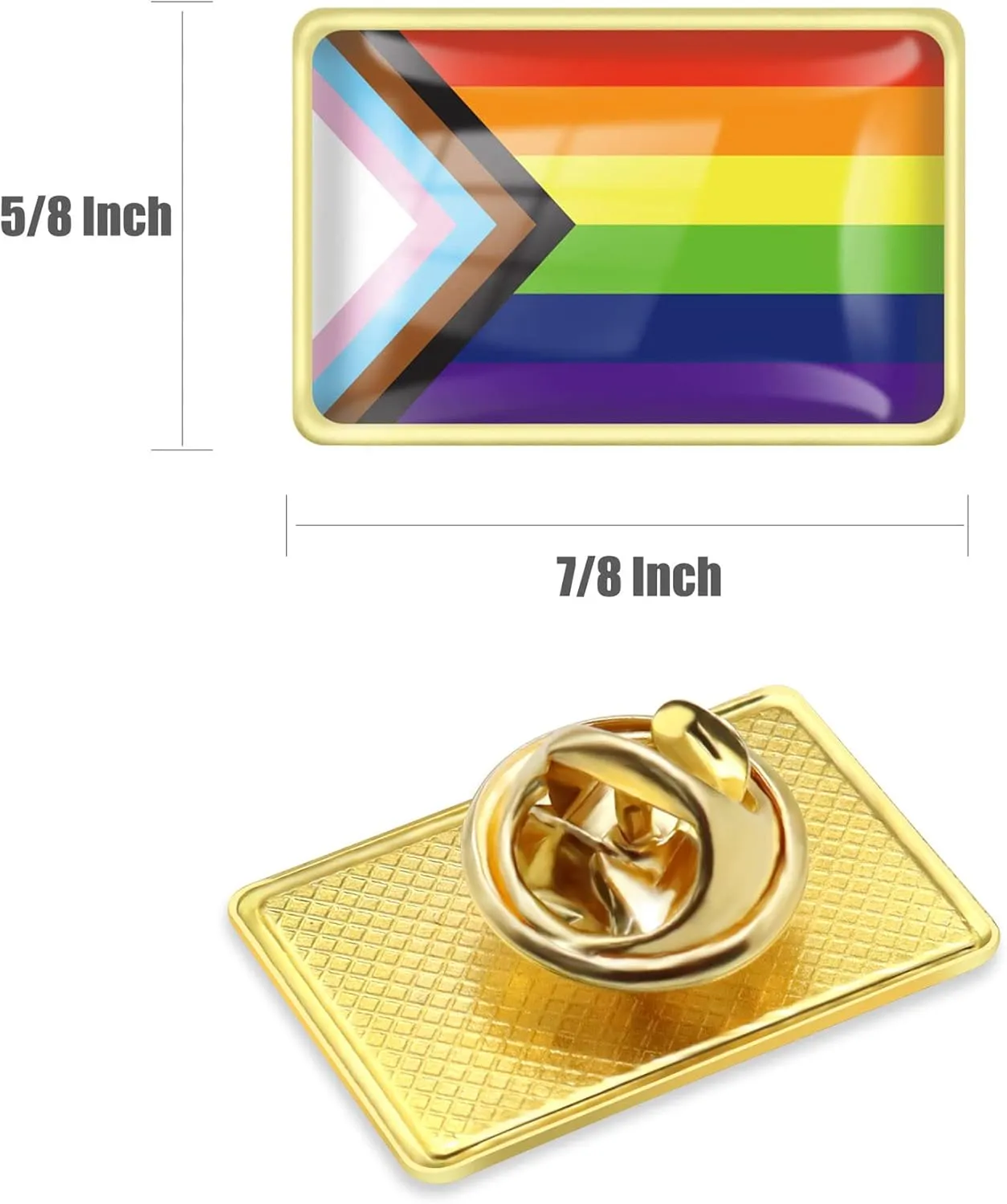 12/24/48/100/200 Pcs Inclusive Progress Pride Pin Rainbow Gay Flag LGBT Enamel Progressive Lapel Pins Bulk Decoration for Clothes and Bags Gifts