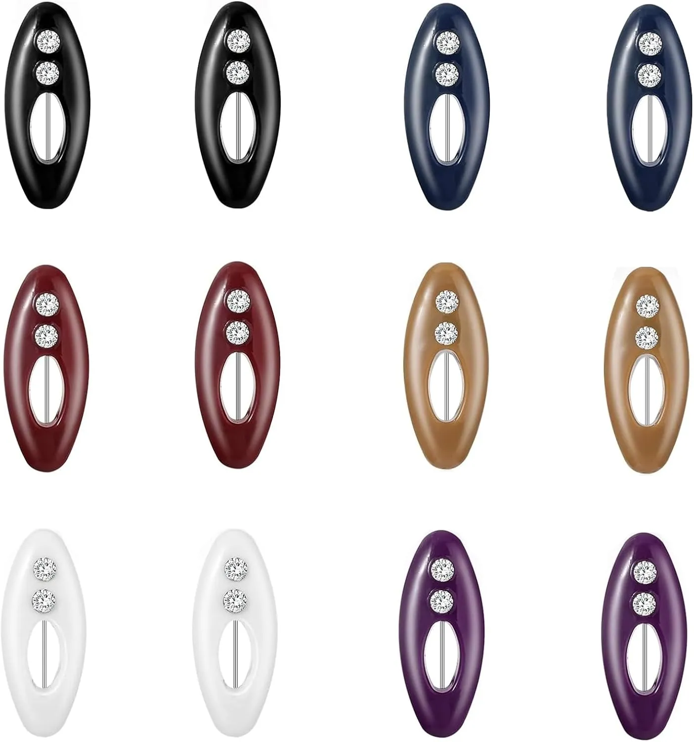 12Pcs Hijab Pins for Women Muslim - Colorful Plastic Pins for Scarves, Hijabs, Shawls - Rustproof Non-Slip Hijab Clips