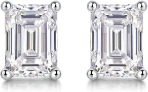 14K Gold 2ct D-Color VVS1 Emerald Cut Diamond Stud Earrings for Women, Ideal Gift for Your Significant Other