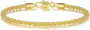 14K Gold Bracelets for Women Bracelet for Men Gold Chain Bracelets Womens Starry Rope Design Gifts for Women 6.5-9 Inches