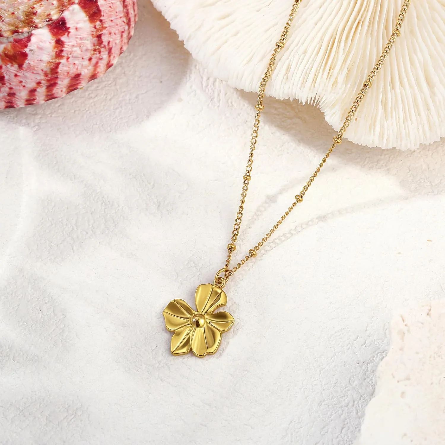14K Gold Heart Necklace for Women Boho stainless steel waterproof Cute Dainty Love Pendant Necklaces for Women