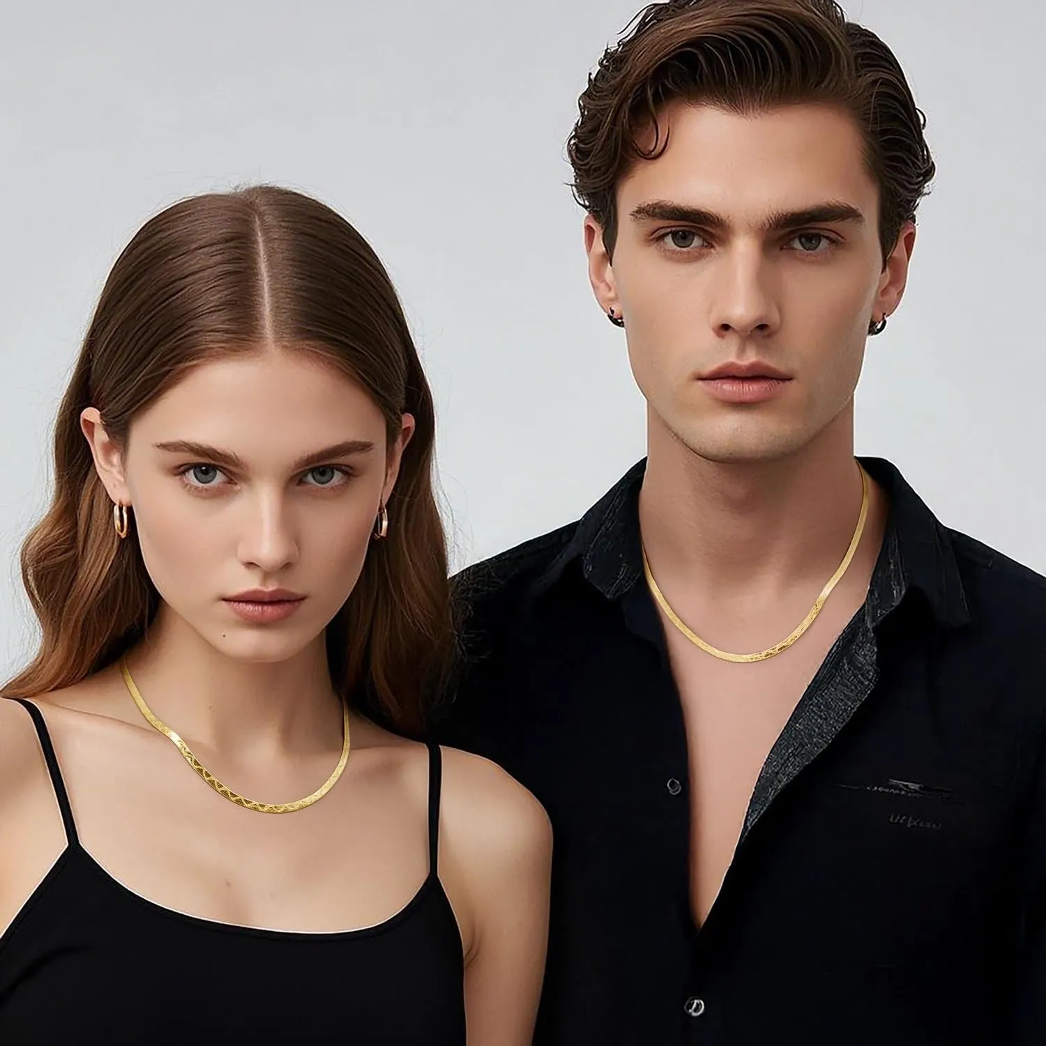 14K Gold Necklaces for Women Trendy Snake Chain Necklace for Men Chunky Gold Necklace for Women Non Tarnish Timeless and Radiant Golden Herringbone Necklaces for Womens 16,18,20,22,24 Inches