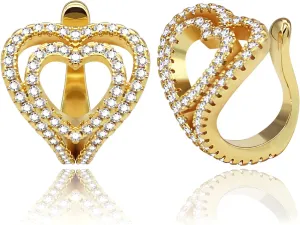 14K gold-plated cuffs and earrings with luxurious feathers, stars, butterflies, design INS minimalist and exquisite ear bone clip, inlaid with zircon, no ear holes, low allergenicity