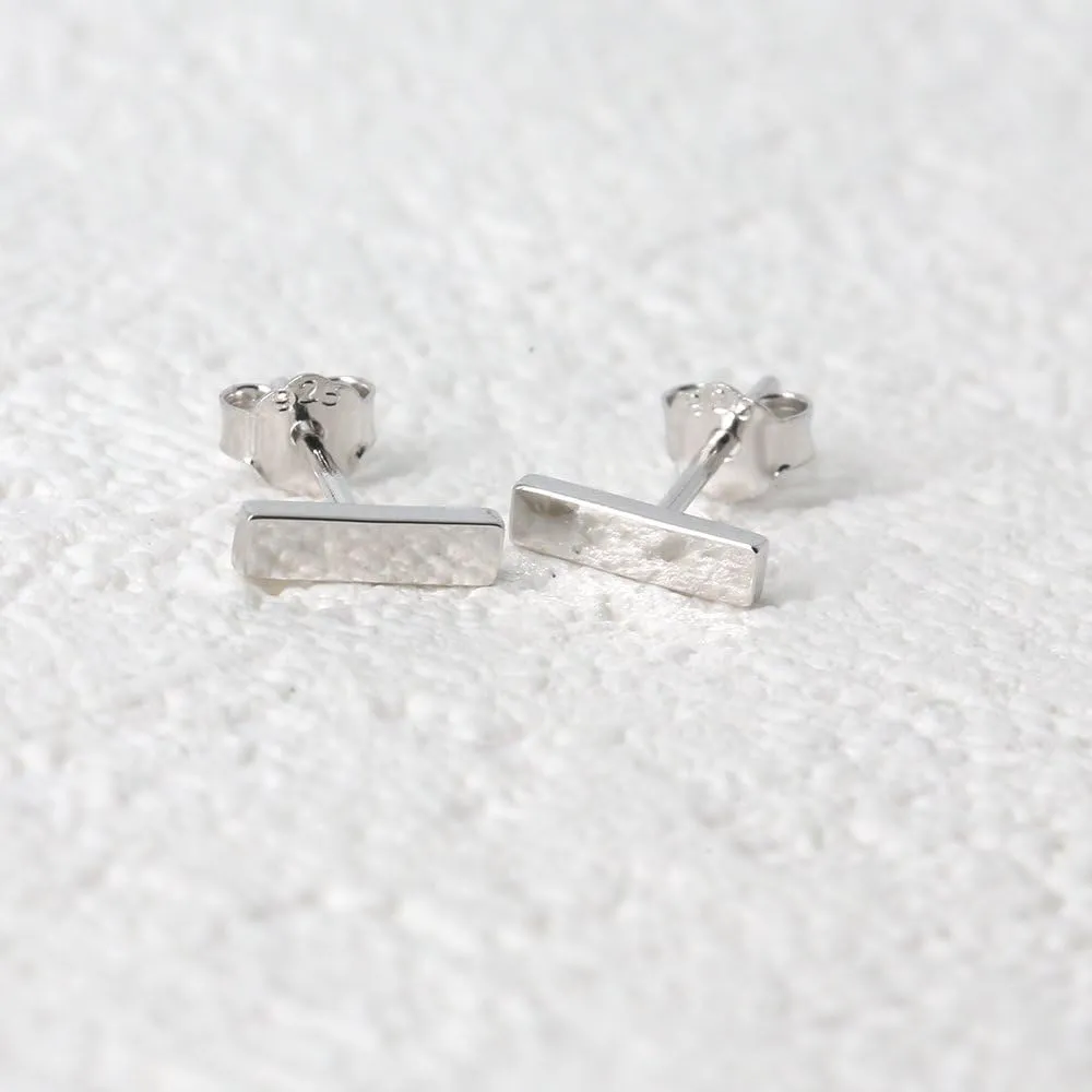 14K Gold Plated Dainty Tiny Bar, Ball, Trio Ball, Delta, Circle Disc and Heart Stud Earrings