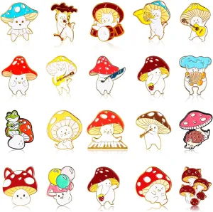 20 Pieces Cute Enamel Pin Brooches Cartoon Lapel Badge Backpack Pins for Spring Summer Backpack Clothes Hats Accessories