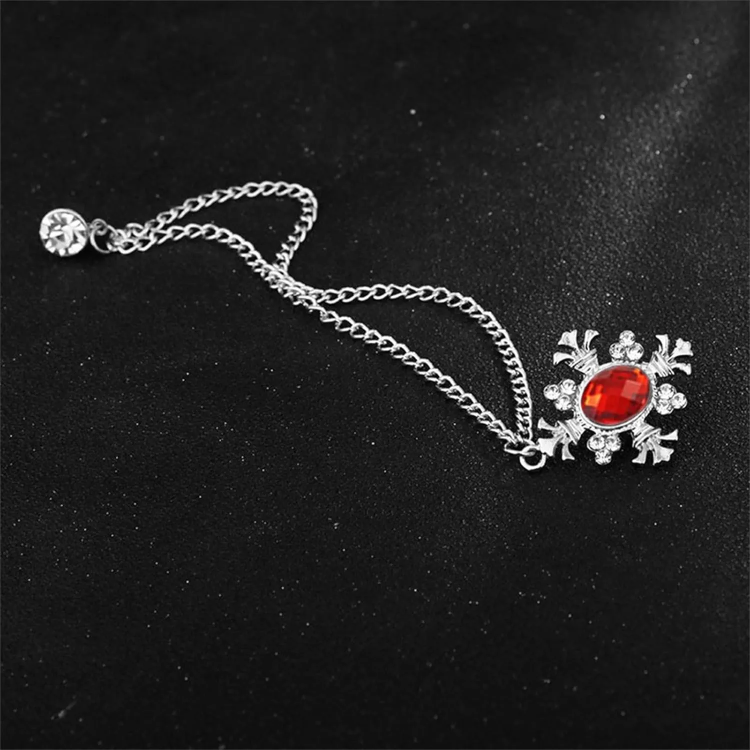 2PCS Long Chain Brooch Crystal Tassel Brooch Pin Gem Brooch Fashion Scarf Tie Pins for Women Men Wedding