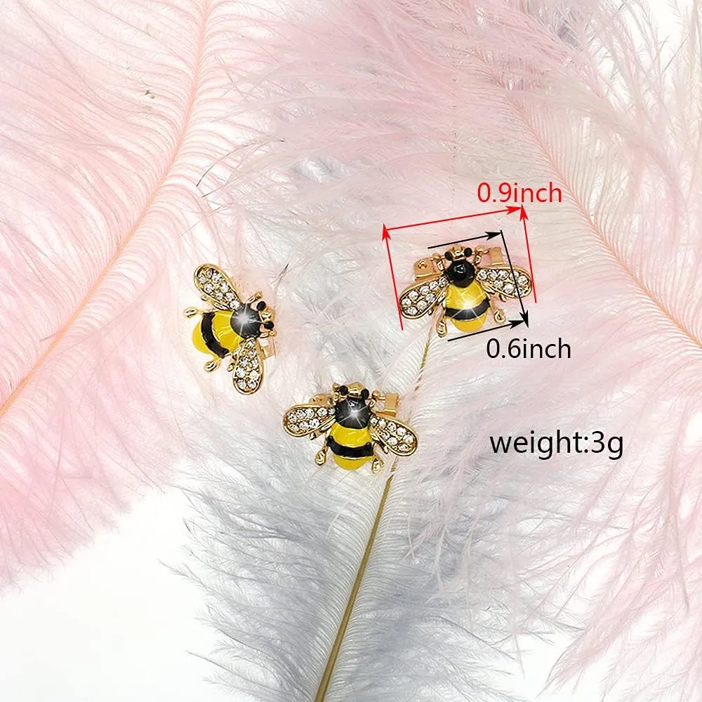 3 Pack Cute Bee Brooch Pin Set Enamel Crystal Animal Lapel Brooches Novelty Funny Pins Badges for Women Girls Boys Clothing Bags Backpacks Jackets Hat