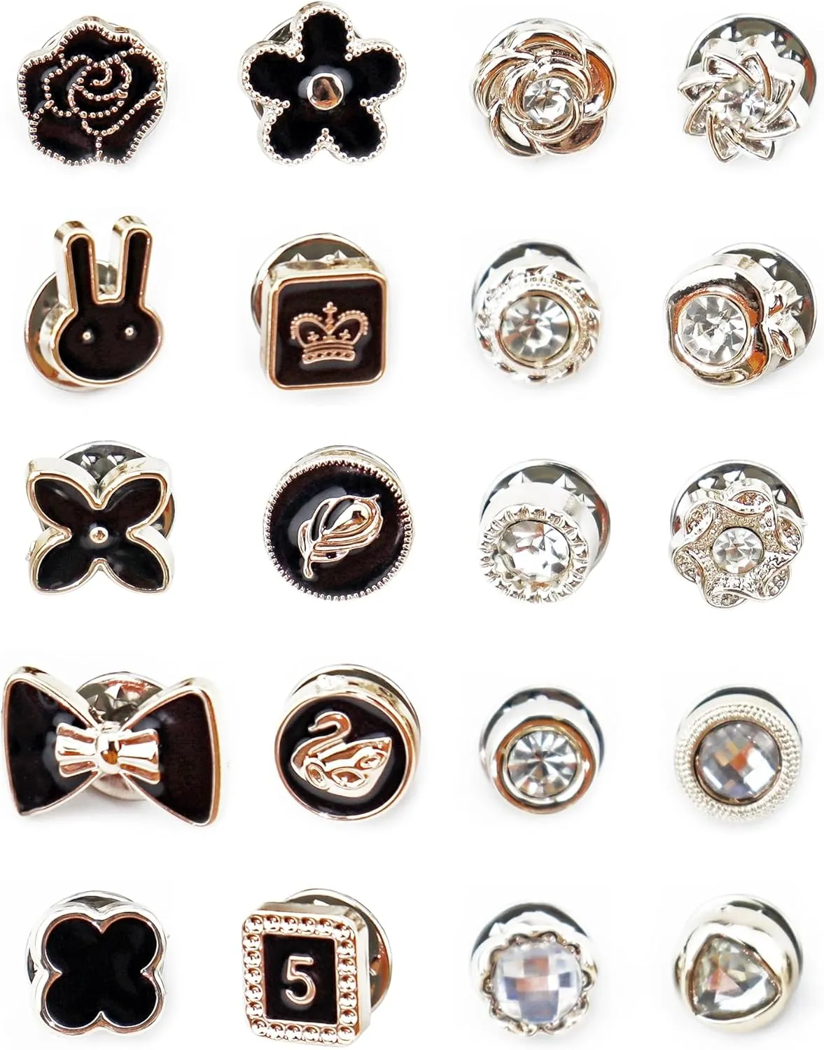 40 Pcs Women Shirt Brooch Pins, Mini Cover Up Enamel Safety Lapel Pins Buttons Sweater Shawl Clips for Women Clothing Dress Supplies (20 Style)