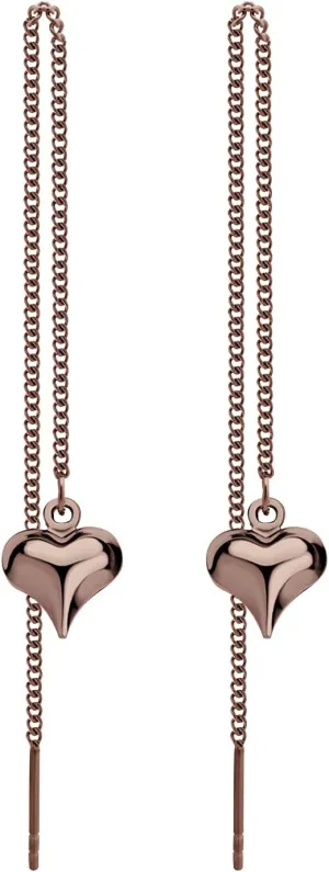 555Jewelry Womens Heart Love Cute Dainty Drop Threader Dangle String Earrings