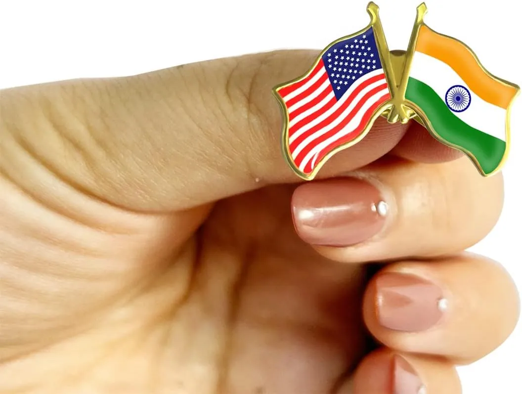 6/12/50/100 Pack-American India Friendship Flag Pins Bulk -1.5 Metal Patriotic US USA Indian Lapel Pins Badge Souvenir