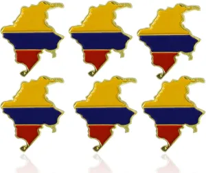 6/12/50/100 Pack-Colombia Flag Map Pins Bulk -1 Metal Patriotic Colombian Lapel Pins Badge Souvenir For Hat Bag Travel Gifts