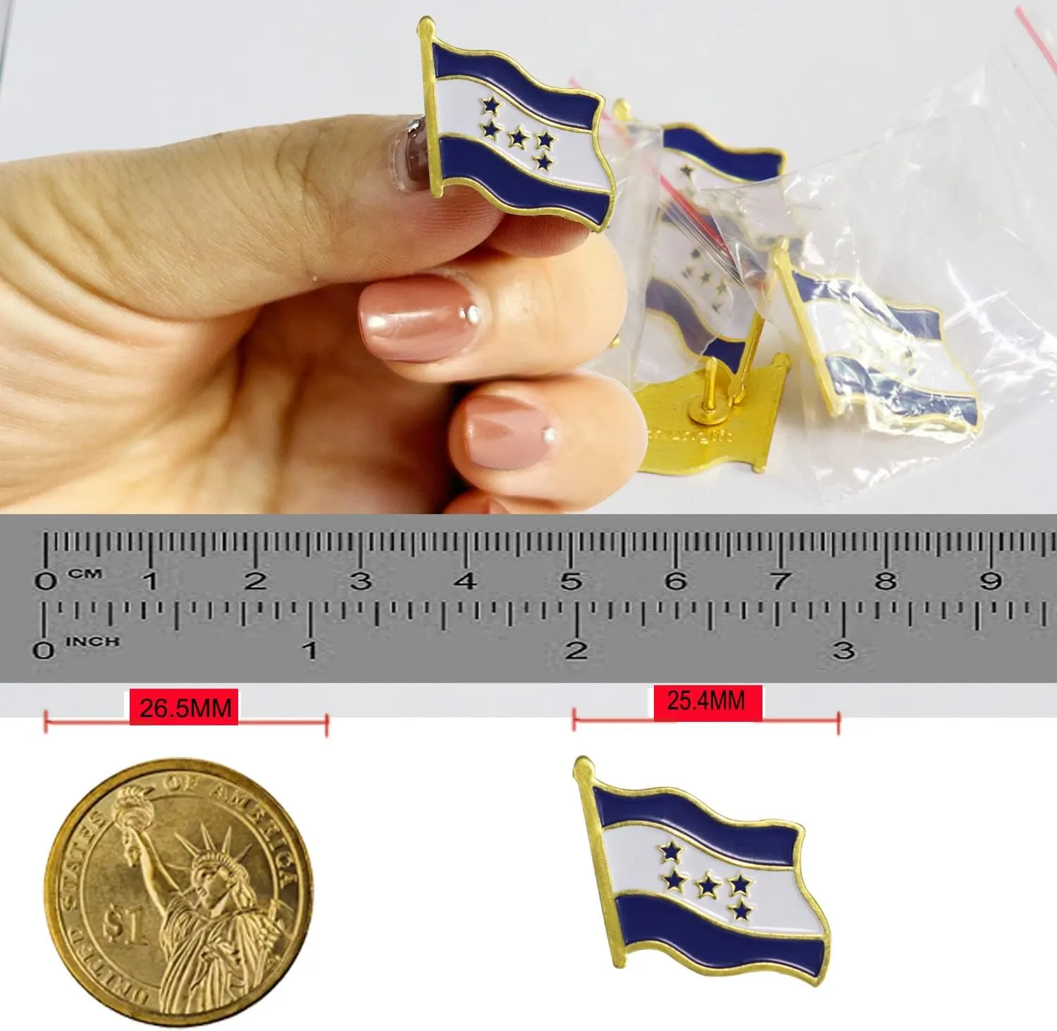 6/12/50/100 Pack-Honduras Flag Pins Bulk -1 Metal Patriotic Honduran Lapel Pins Badge Souvenir For Hat Bag Travel Gifts