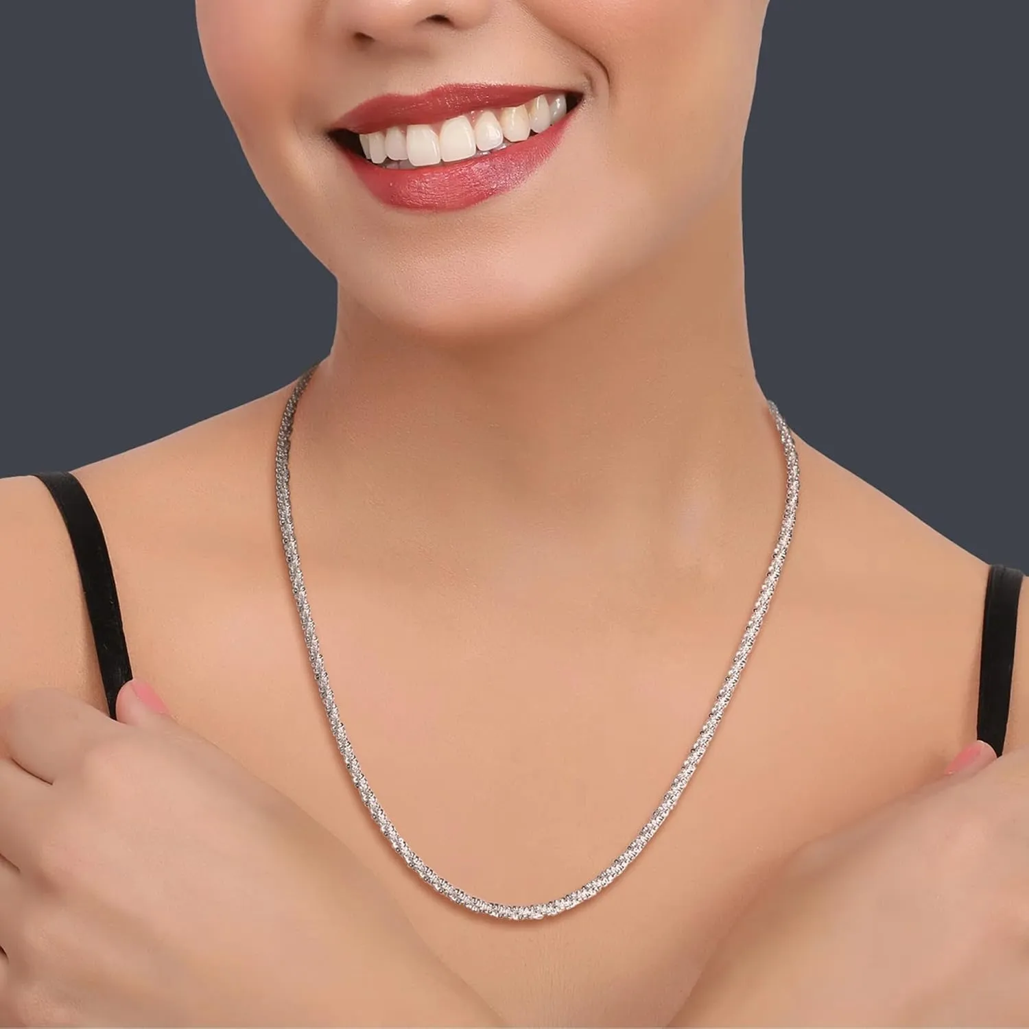 925 Sterling Silver Singapore Chain Lobster Clasp Paperclip Necklace for Women Sparkling Chain 2mm2.5mm3mm4mm5mm Gifts for Her