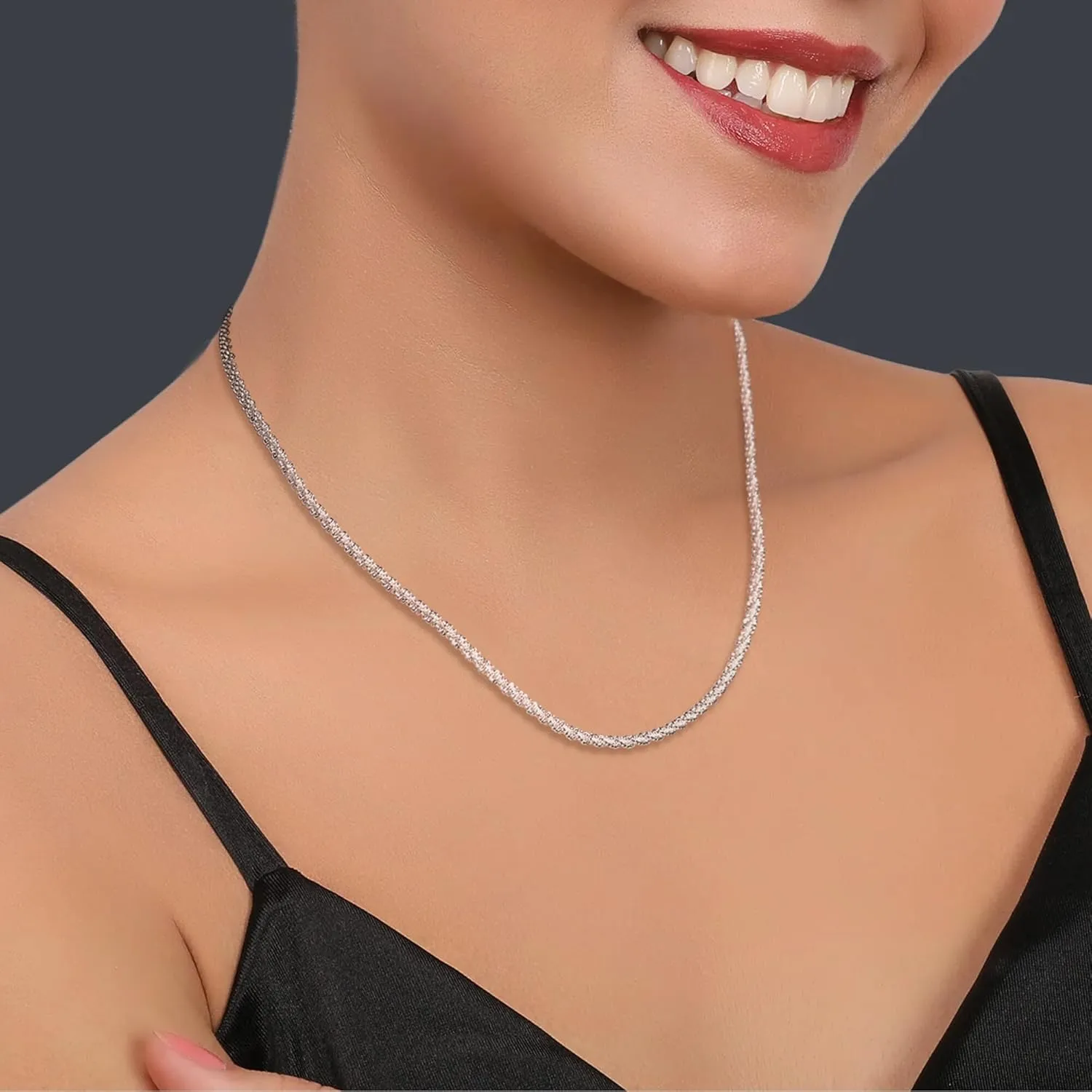 925 Sterling Silver Singapore Chain Lobster Clasp Paperclip Necklace for Women Sparkling Chain 2mm2.5mm3mm4mm5mm Gifts for Her