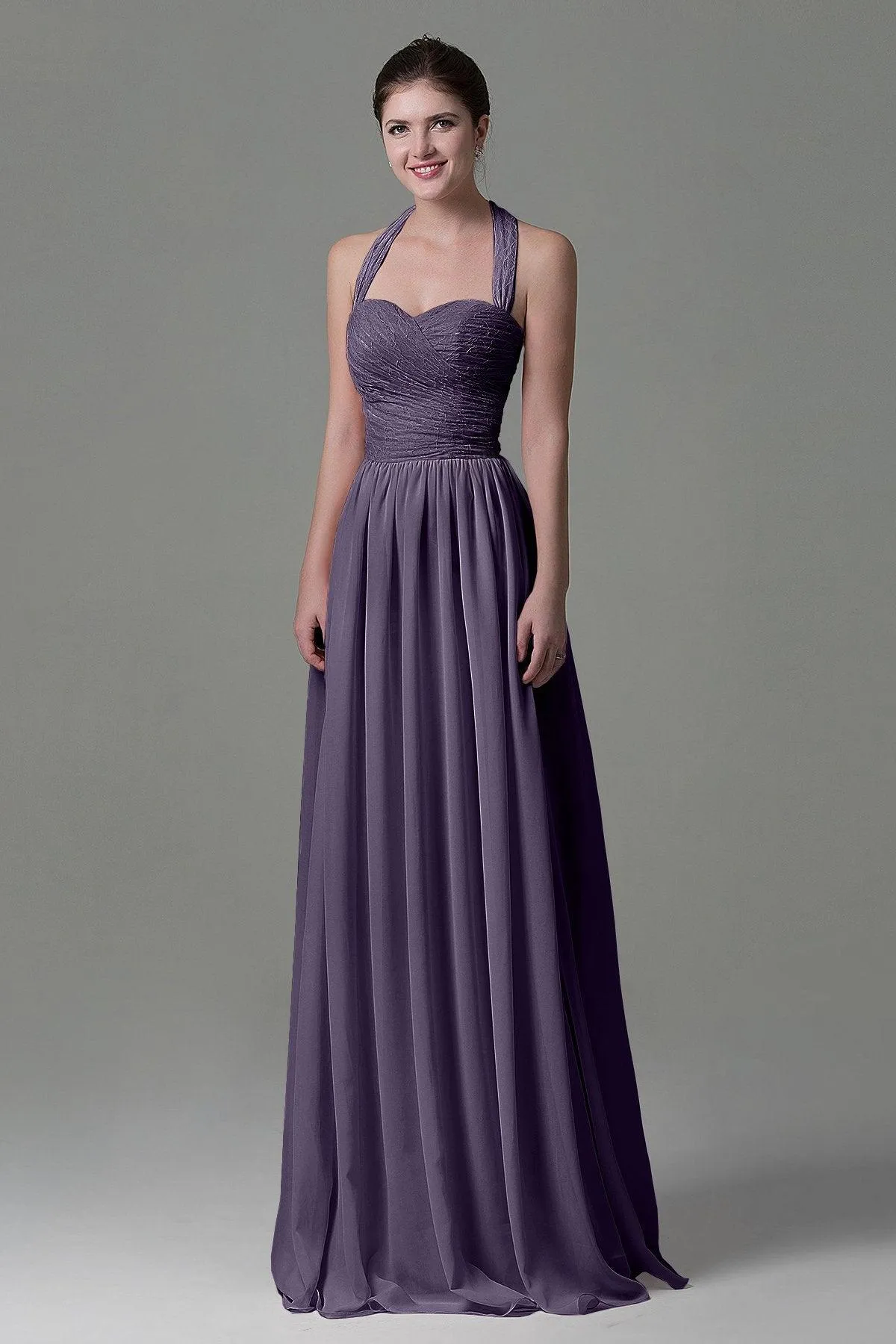 A-Line Floor Length Lace/Chiffon Bridesmaid Dress COZK16006