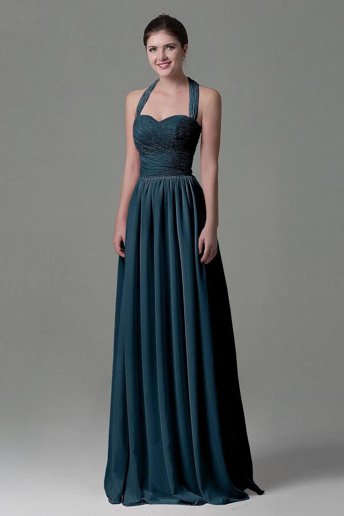 A-Line Floor Length Lace/Chiffon Bridesmaid Dress COZK16006