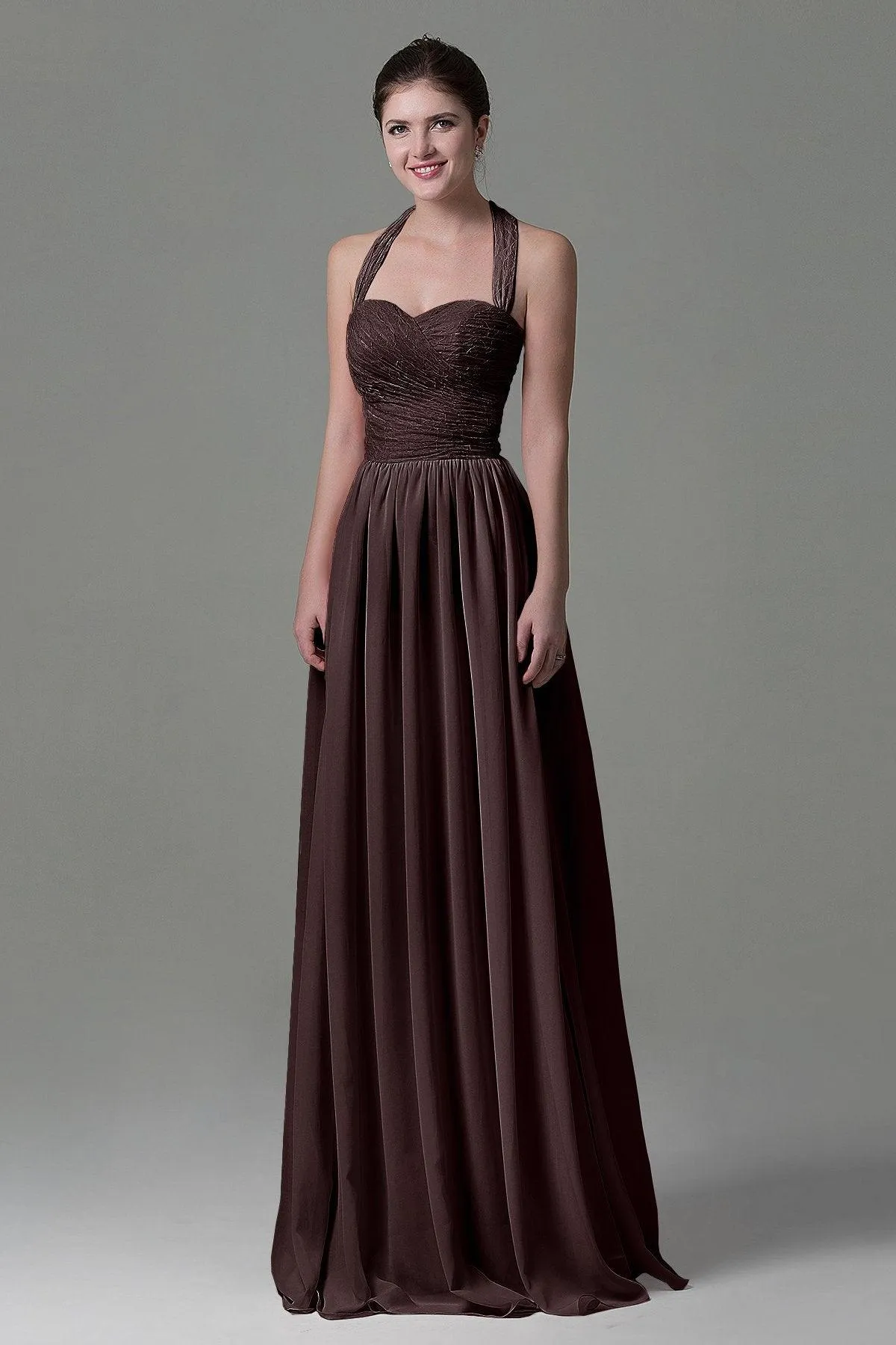A-Line Floor Length Lace/Chiffon Bridesmaid Dress COZK16006