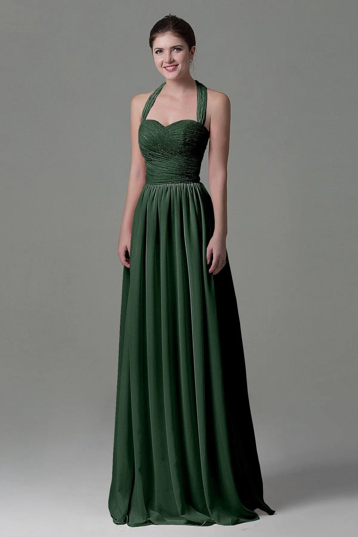 A-Line Floor Length Lace/Chiffon Bridesmaid Dress COZK16006