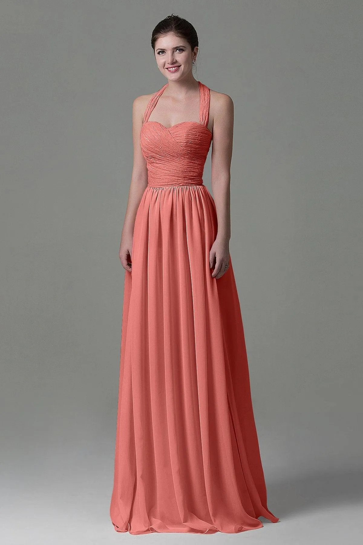 A-Line Floor Length Lace/Chiffon Bridesmaid Dress COZK16006
