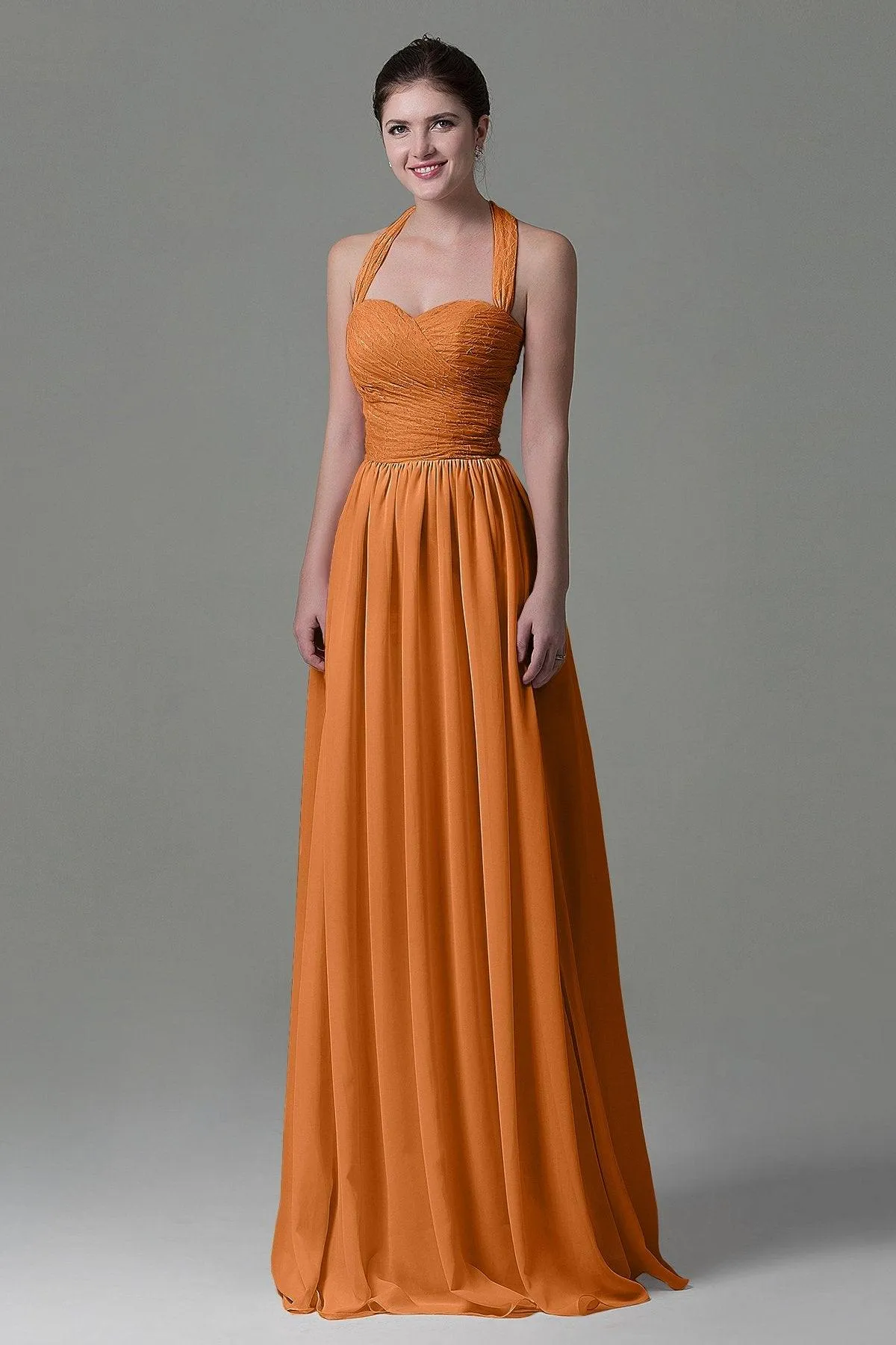 A-Line Floor Length Lace/Chiffon Bridesmaid Dress COZK16006