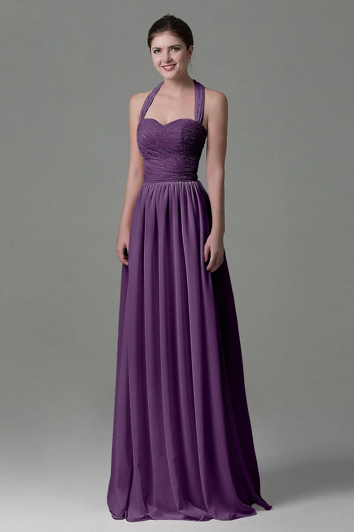 A-Line Floor Length Lace/Chiffon Bridesmaid Dress COZK16006