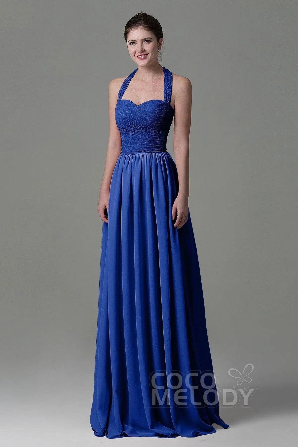 A-Line Floor Length Lace/Chiffon Bridesmaid Dress COZK16006