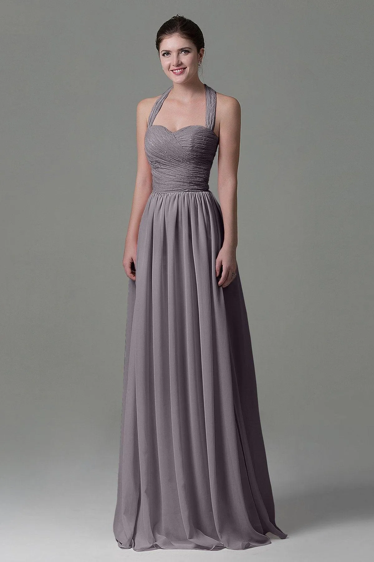 A-Line Floor Length Lace/Chiffon Bridesmaid Dress COZK16006