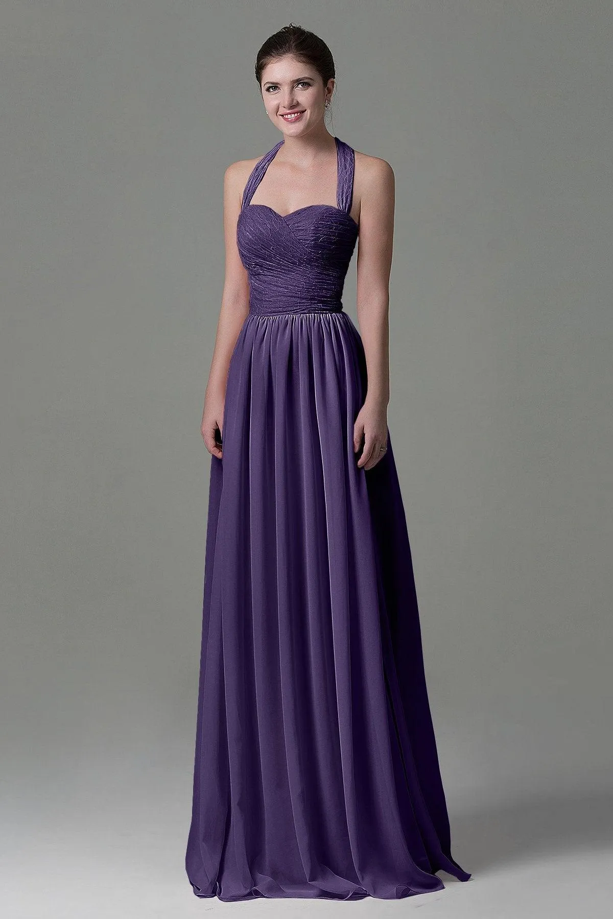 A-Line Floor Length Lace/Chiffon Bridesmaid Dress COZK16006
