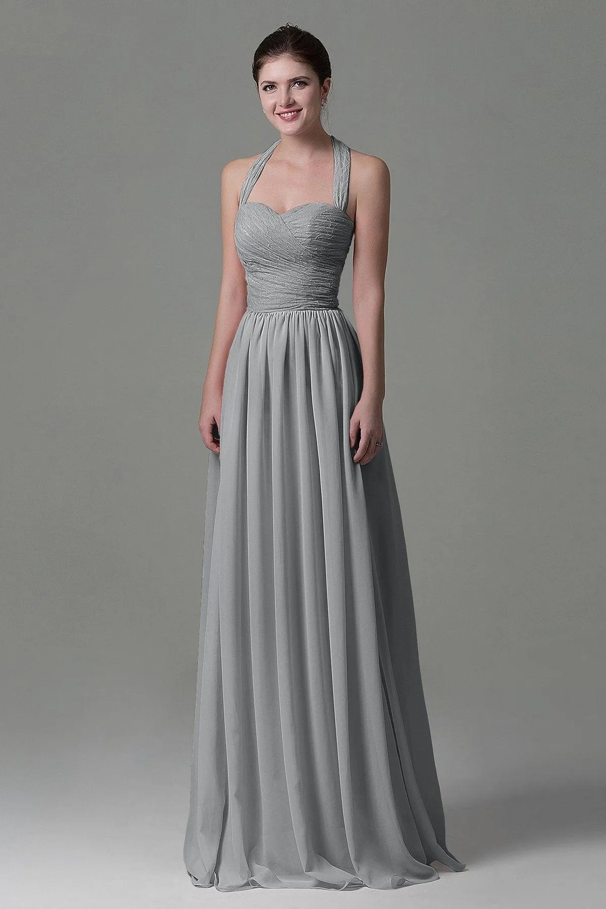 A-Line Floor Length Lace/Chiffon Bridesmaid Dress COZK16006