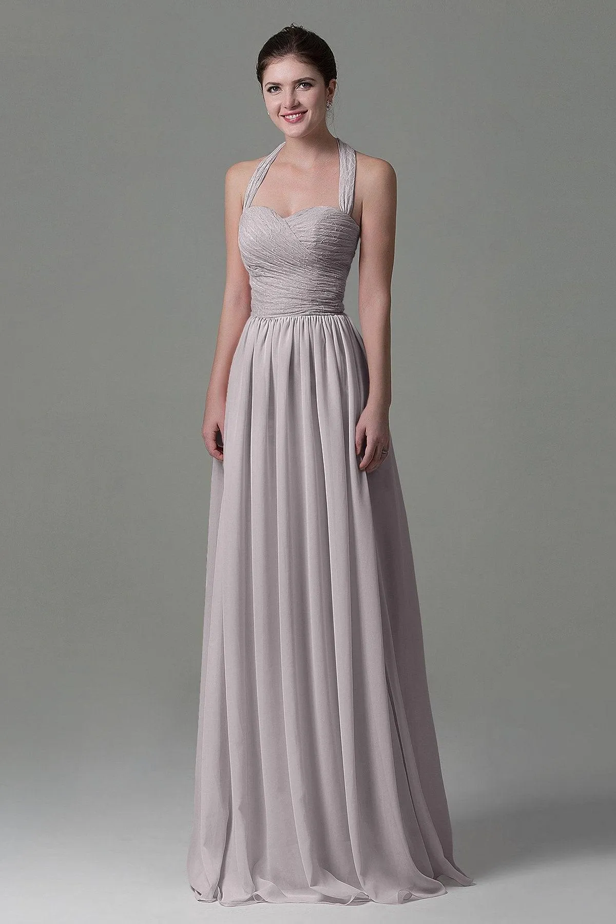 A-Line Floor Length Lace/Chiffon Bridesmaid Dress COZK16006
