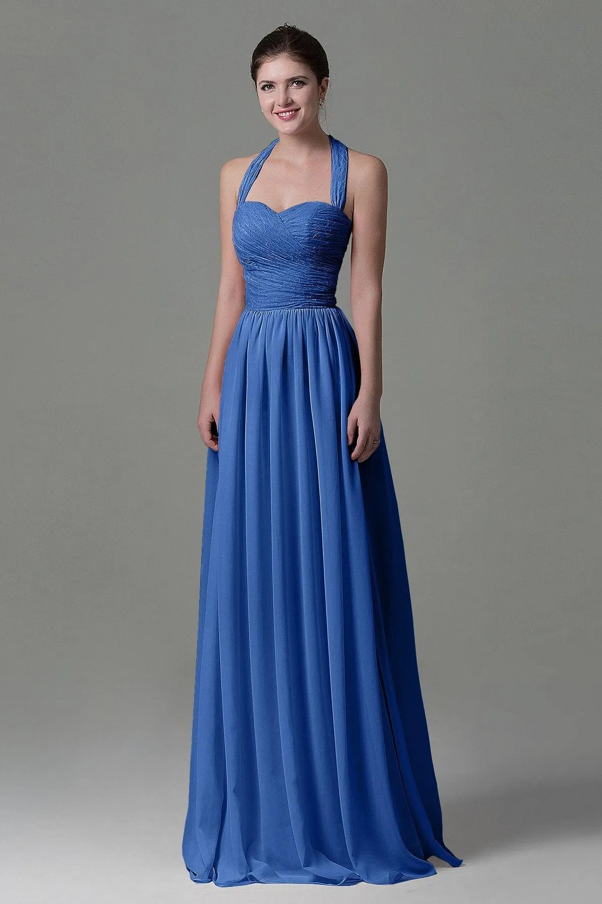 A-Line Floor Length Lace/Chiffon Bridesmaid Dress COZK16006