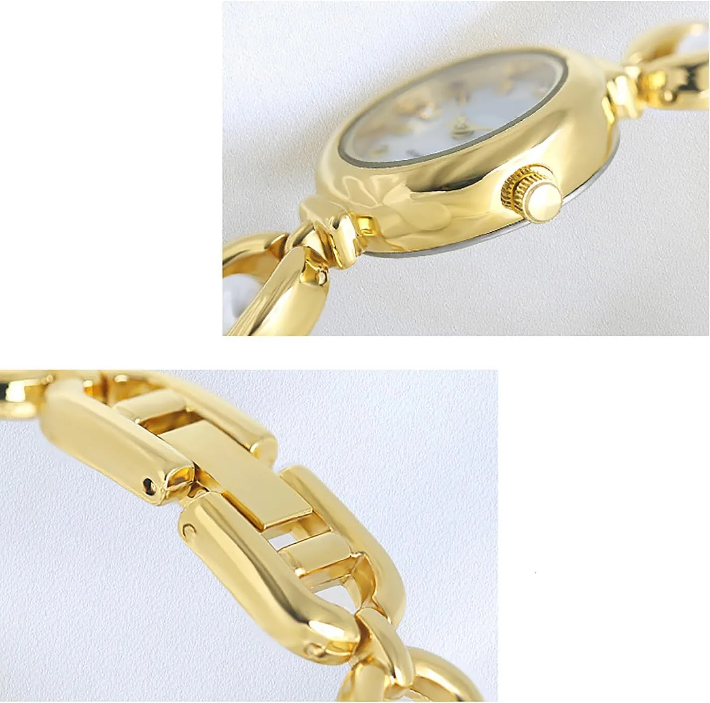 ADSBIAOYE Elegant Pearl Women's Dress Watch Fashion Oval dial Gift Women's Waterproof Watch