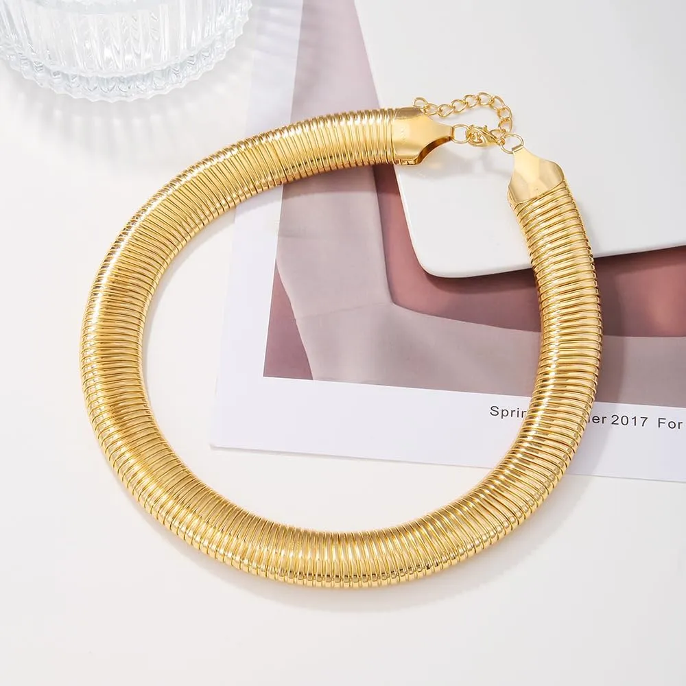 African Gold Silver Spring Choker Necklace Bib Chokers Statement Necklace Aesthetic Collar Necklaces Costume Jewelry Accessories Birthday Jewelry for Women