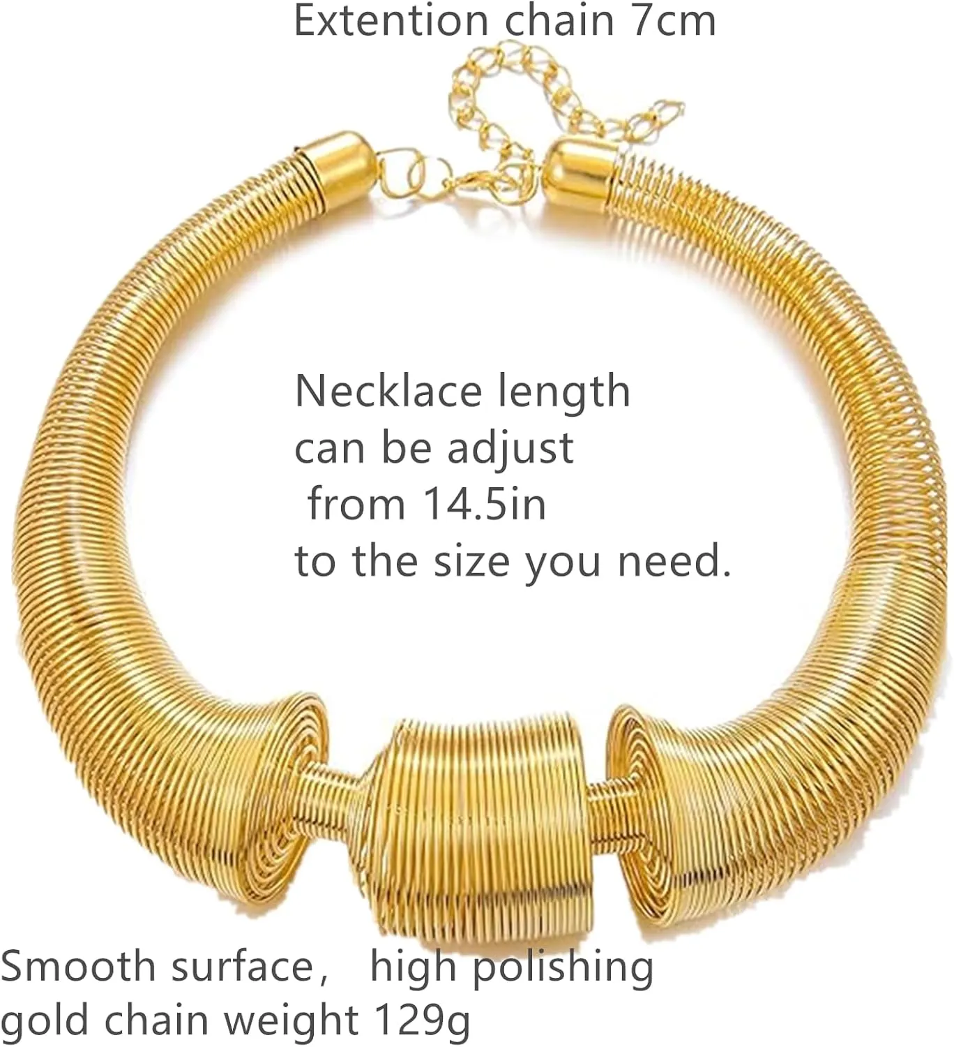 African Gold Silver Spring Choker Necklace Bib Chokers Statement Necklace Aesthetic Collar Necklaces Costume Jewelry Accessories Birthday Jewelry for Women
