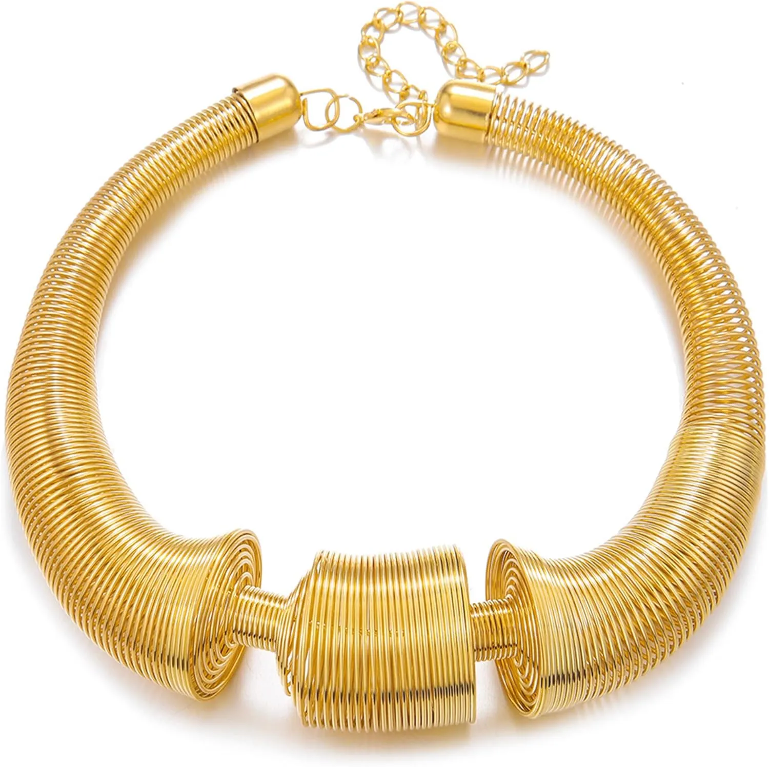 African Gold Silver Spring Choker Necklace Bib Chokers Statement Necklace Aesthetic Collar Necklaces Costume Jewelry Accessories Birthday Jewelry for Women