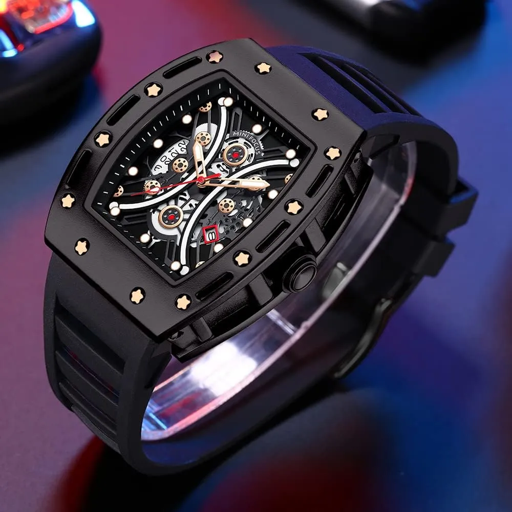 AIMES Watch Wristwatch for Men Fashion Casual Cool Big Dial Watch Luminous Waterproof Sport Analog Quartz Business Mens Watches Silicon Strap Dress Watch