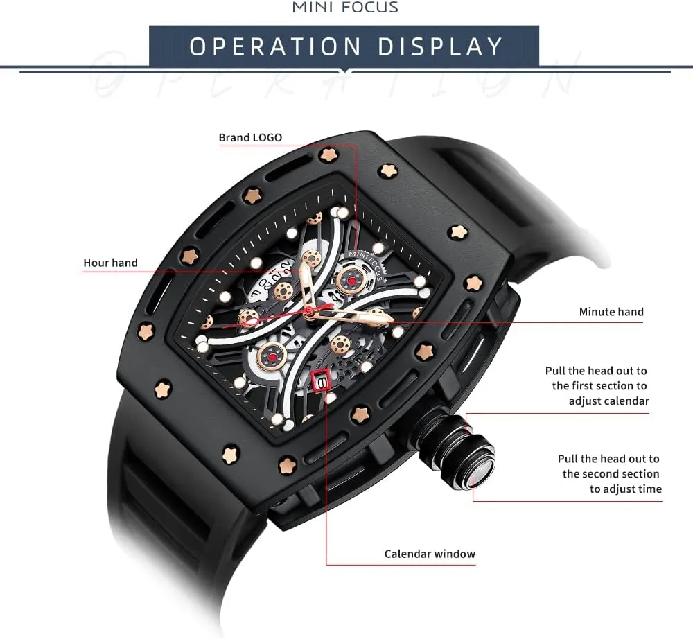 AIMES Watch Wristwatch for Men Fashion Casual Cool Big Dial Watch Luminous Waterproof Sport Analog Quartz Business Mens Watches Silicon Strap Dress Watch