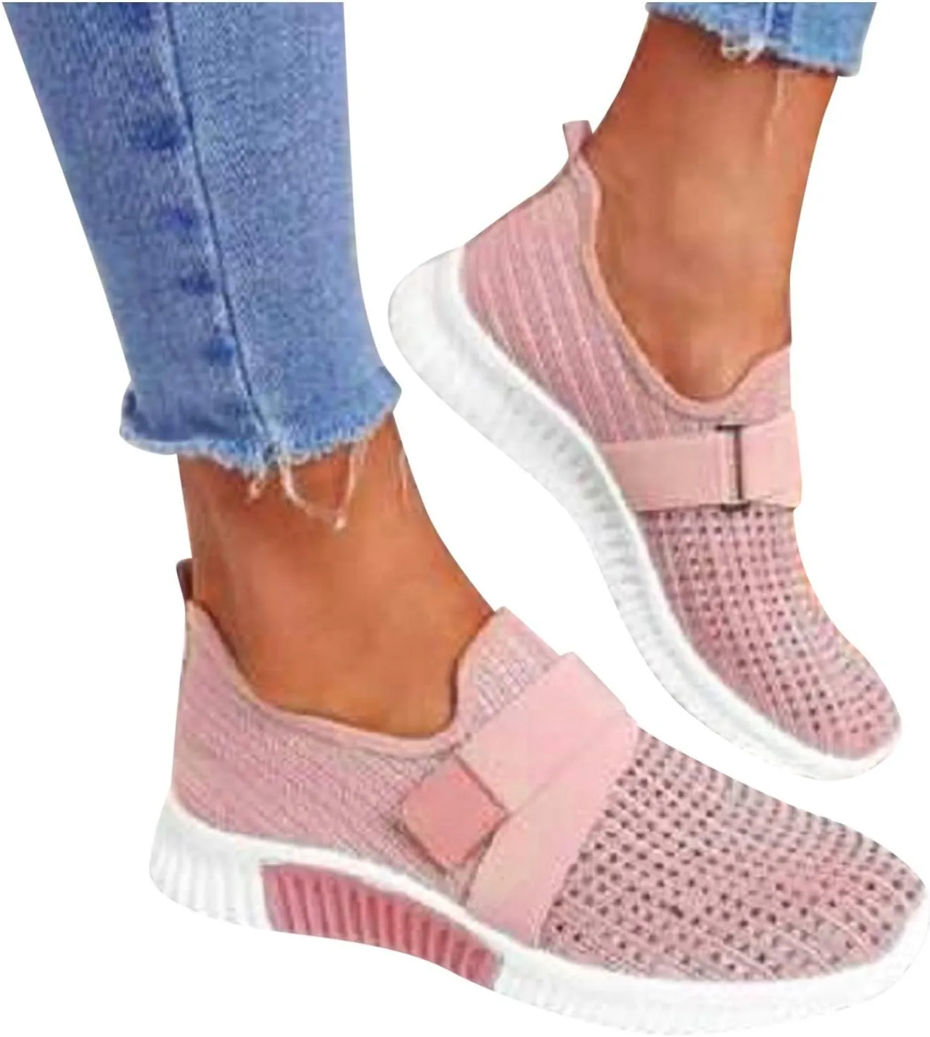 AMDBEL Sneakers for Women Trendy 2024 Women's Fashion Sneakers Round Toe Wide Width Platform Shoes Thick Sole Travel Shoes