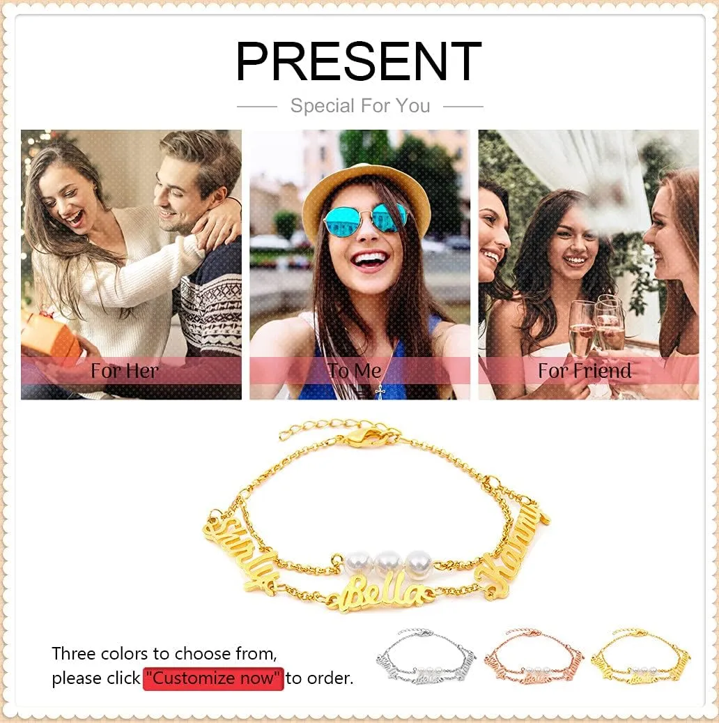 Ankle Bracelets for Women Custom Names Anklets Free Engraving Layered Bracelet Gold Anklets for Women Beach Jewelry