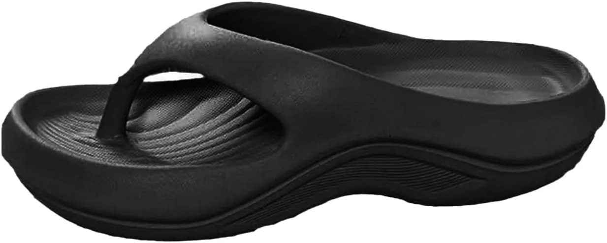 Arch Support Flip Flops for Women Plantar Fasciitis, Orthopedic Sandals, Slip On Thong Sandals, Orthotic Slippers Indoor and Outdoor, Comfortable Walking Slides for All Day Wear, Ladies Wedge Slippers