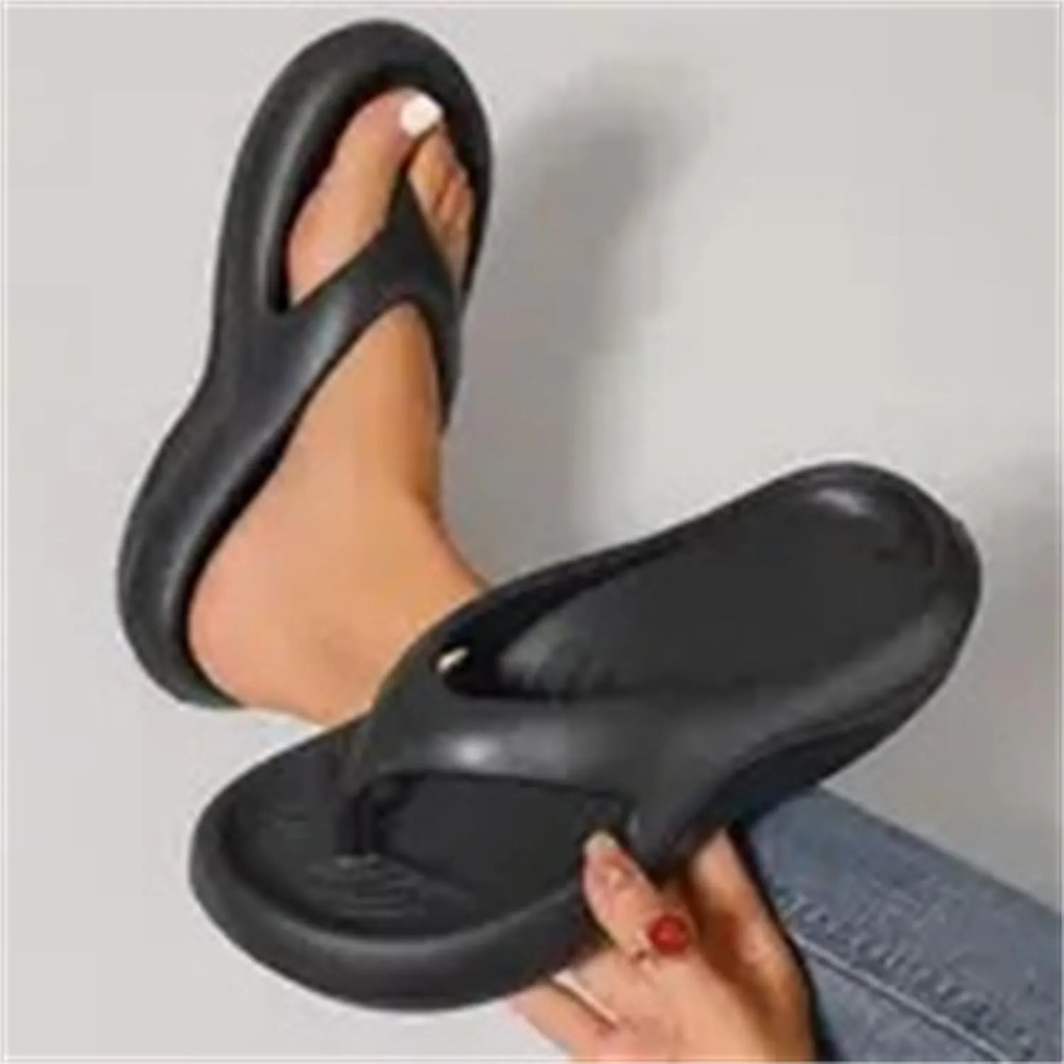 Arch Support Flip Flops for Women Plantar Fasciitis, Orthopedic Sandals, Slip On Thong Sandals, Orthotic Slippers Indoor and Outdoor, Comfortable Walking Slides for All Day Wear, Ladies Wedge Slippers